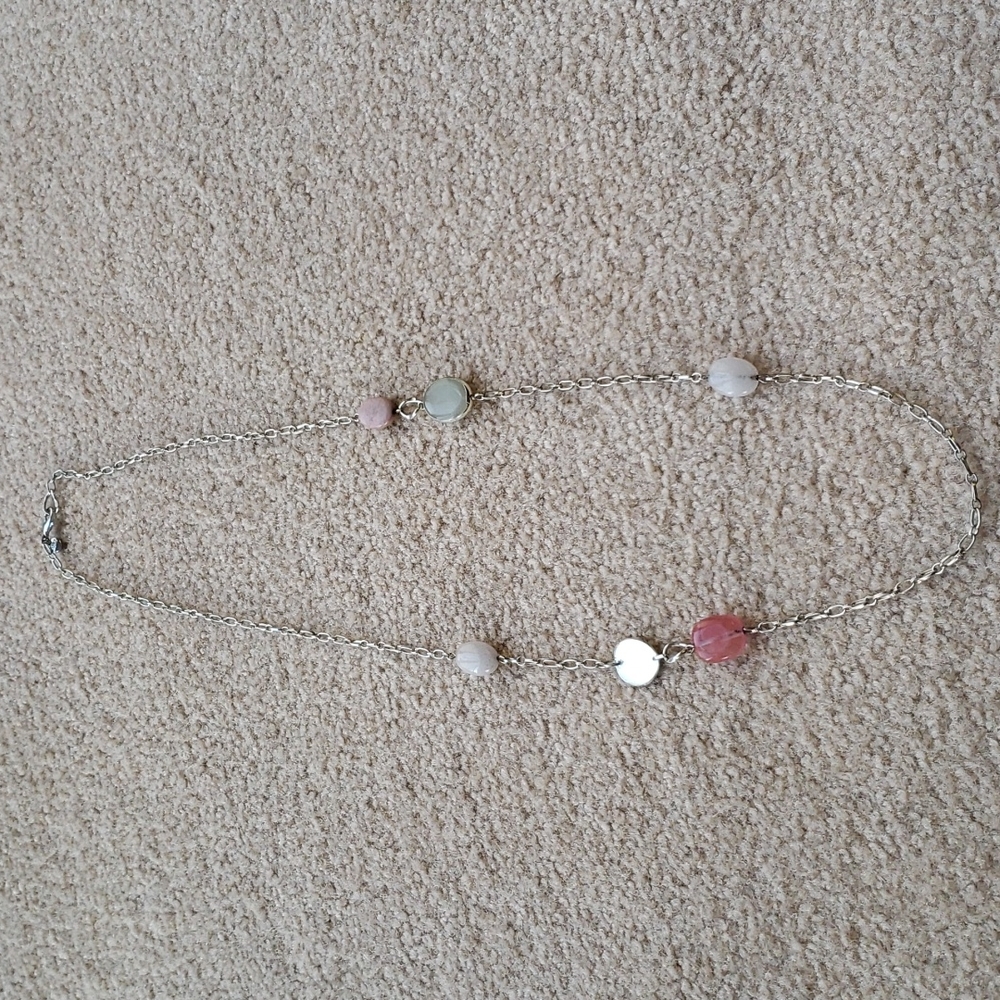 Ann Taylor Loft Silver Necklace with Stones